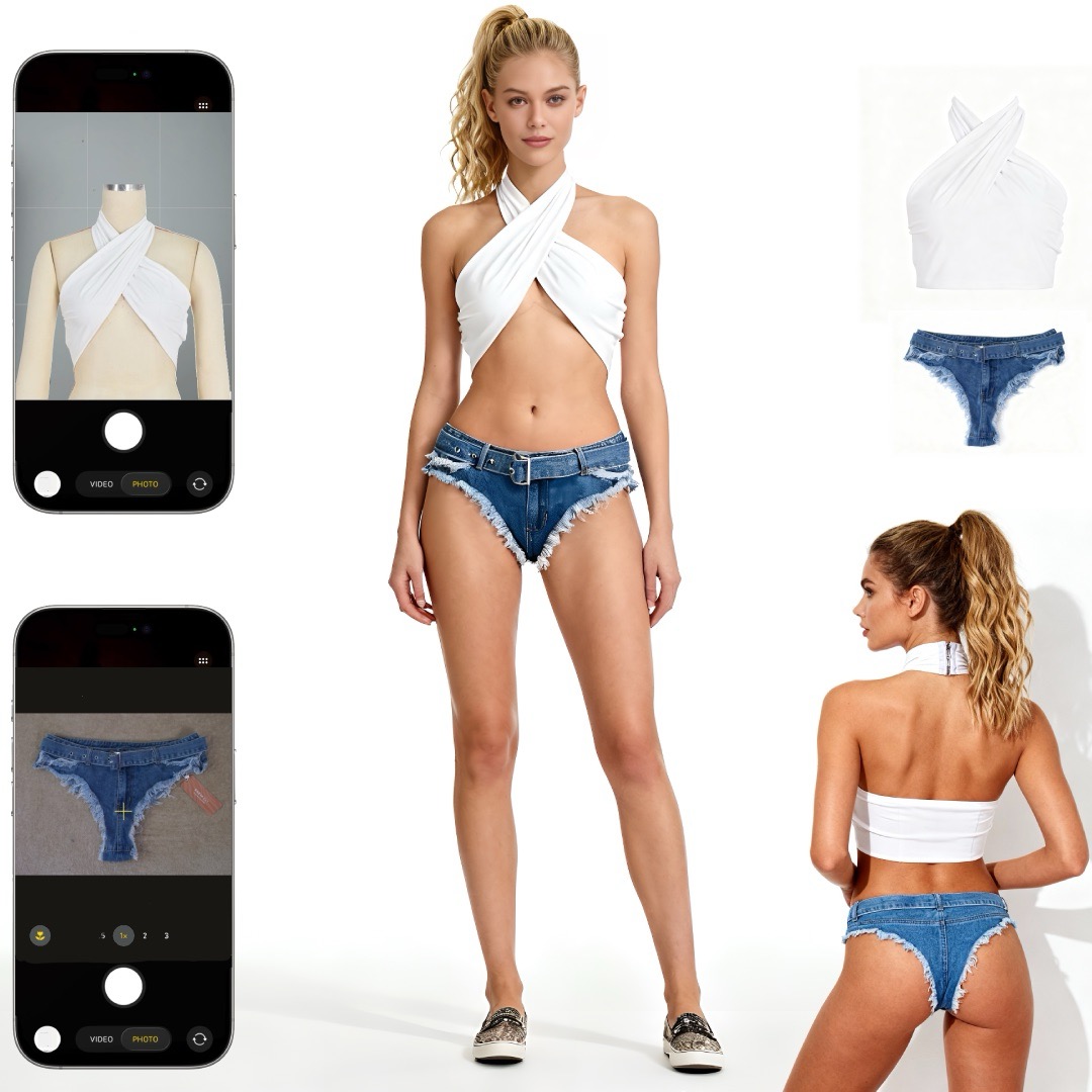 Pool party wear transformed with AI